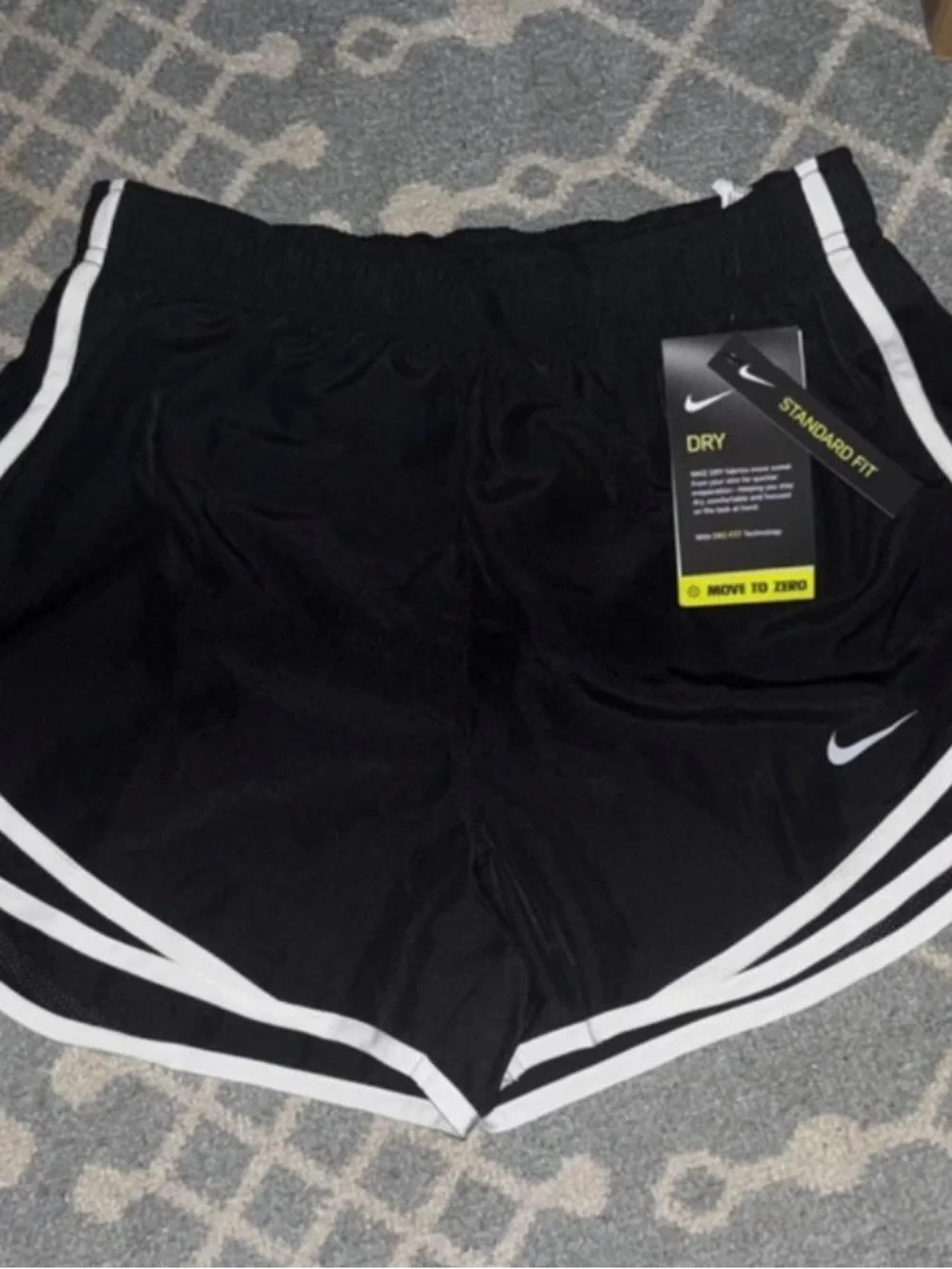 Nike Women's Black Athletic Running Shorts with White Trim